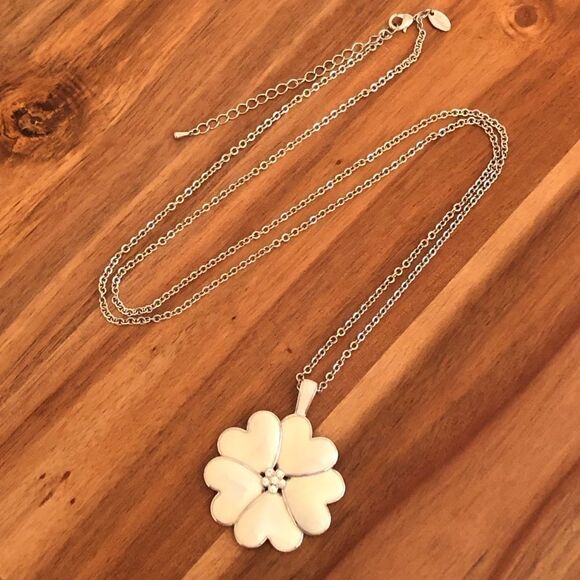 lia sophia | Enamel Flower Pendant Necklace | 40” Adjustable - Picture 1 of 3